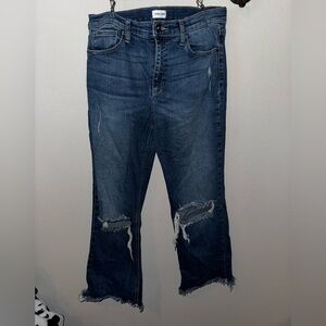Sneak Peek Distressed Flare Jeans